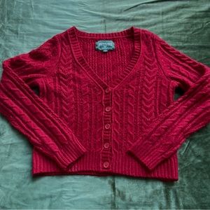 American eagle Red cable knit sweater